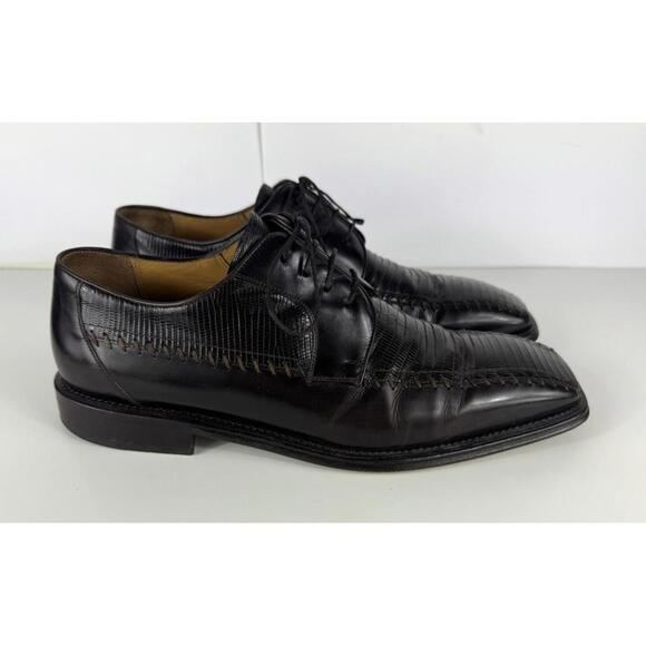 Mezlan Ferrari Dark Brown Lizard Skin Leather Men\'s Loafer Square Toe US 8.5